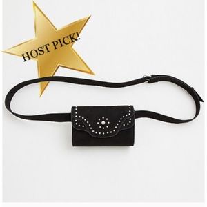 🌟HP🌟NWT TORRID Black Faux Suede Studded Belt Bag